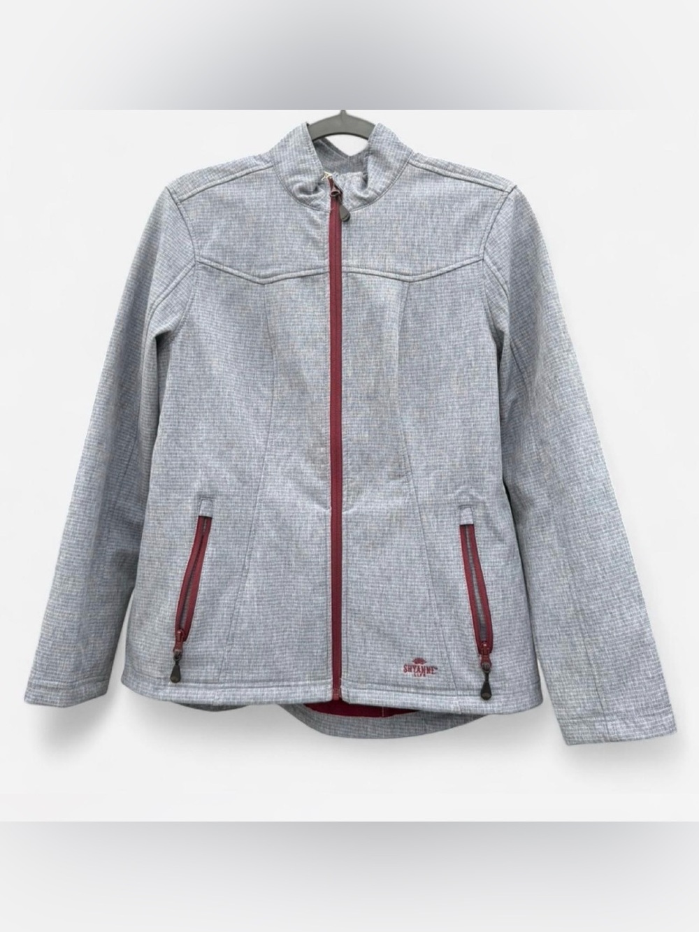 Shyanne Gray Jacket with Burgundy Zippers